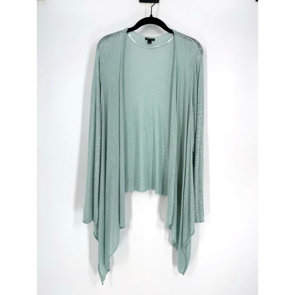 Torrid Drape Open Front Cardigan Size 3 Mint Green Waterfall Long Sleeve Flowy